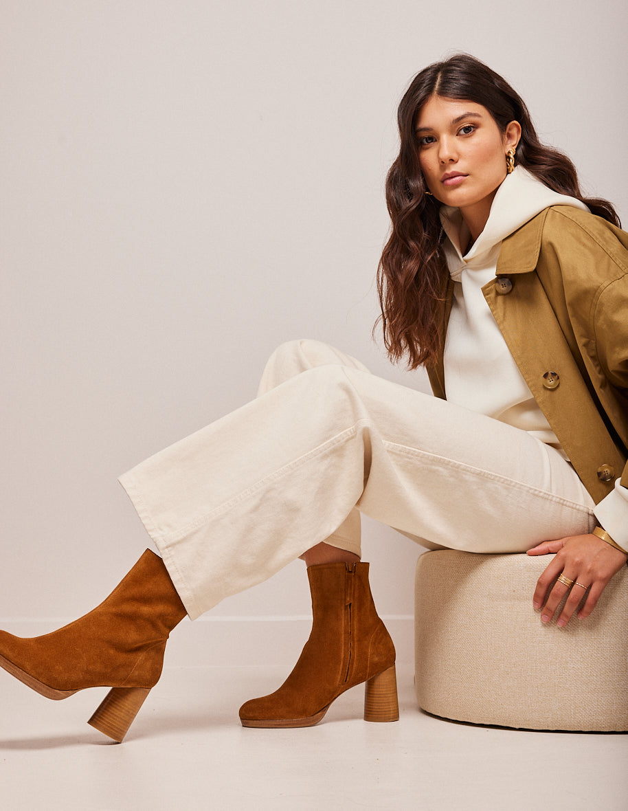 Serena ankle boots - ambre suède