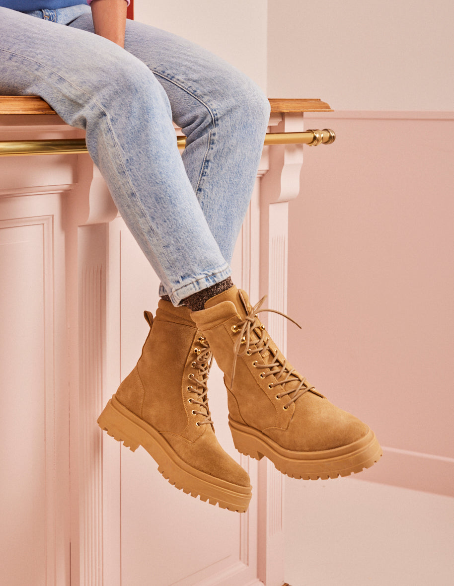 Tamara laced ankle boots - sable suede