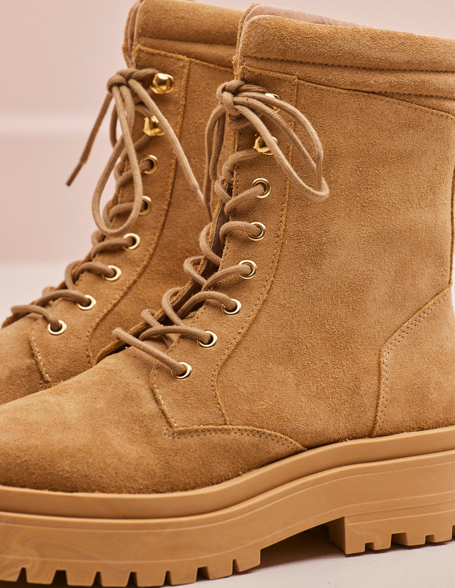 Tamara laced ankle boots - sable suede