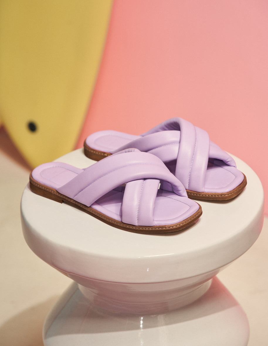 Mules plates Théa - Lilac look