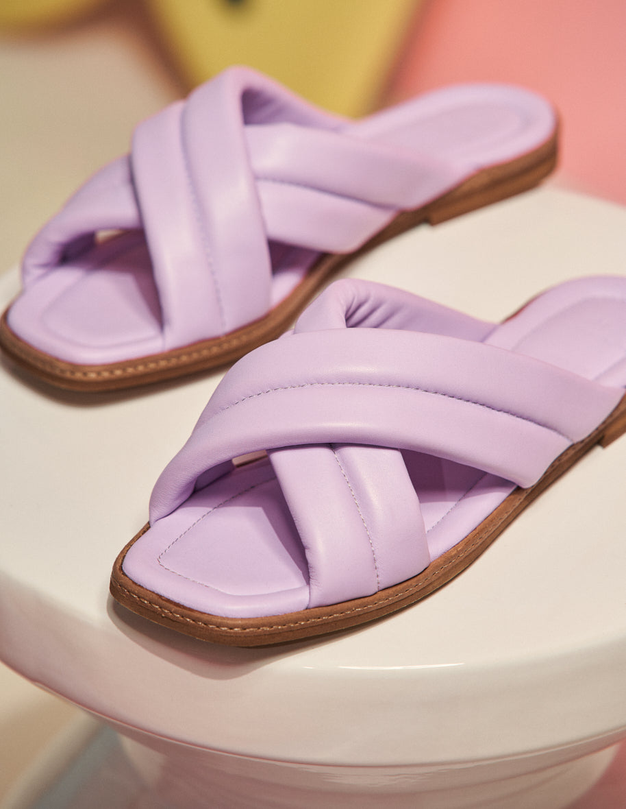 Mules plates Théa - Lilac look