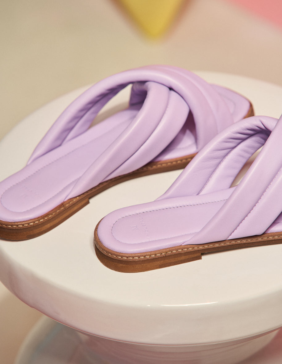 Mules plates Théa - Lilac look