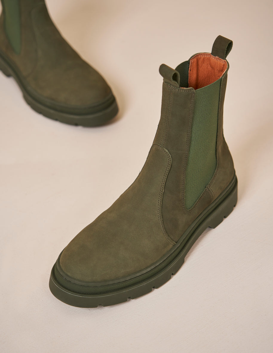Bottines Thomas - Nubuck kaki