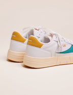 Baskets basses Aimé - Turquoise moutarde