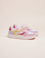 Baskets basses Aimée - Rose clair ciel blanc
