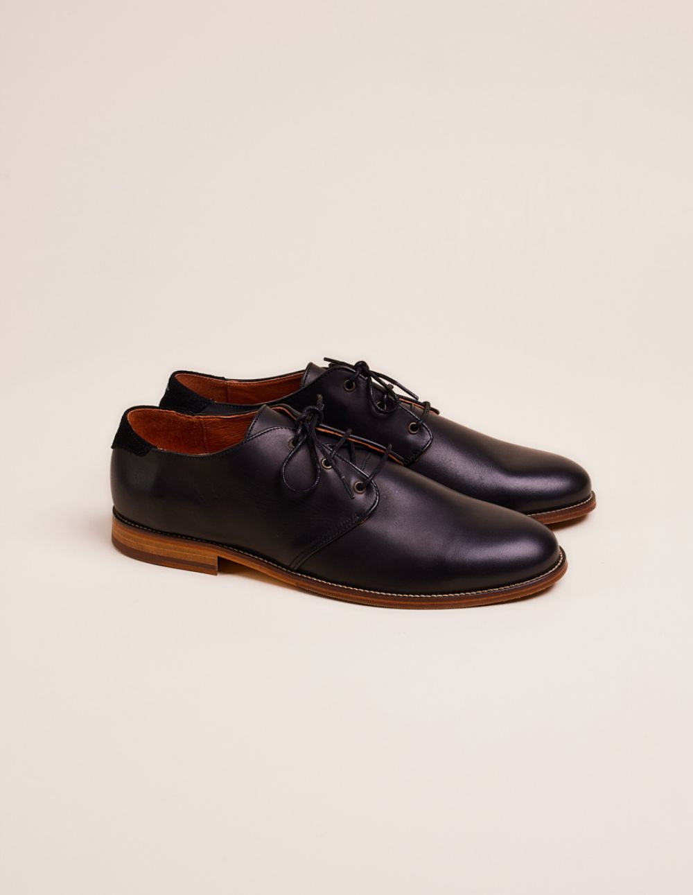 Derbies Alphonse - Cuir noir et mouchété