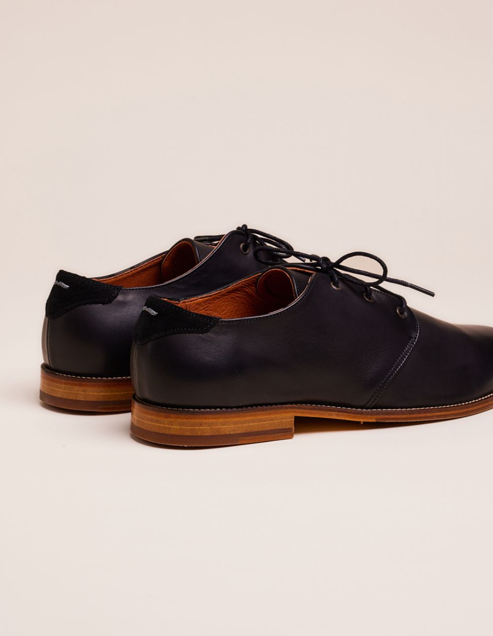 Derbies Alphonse - Cuir noir et mouchété