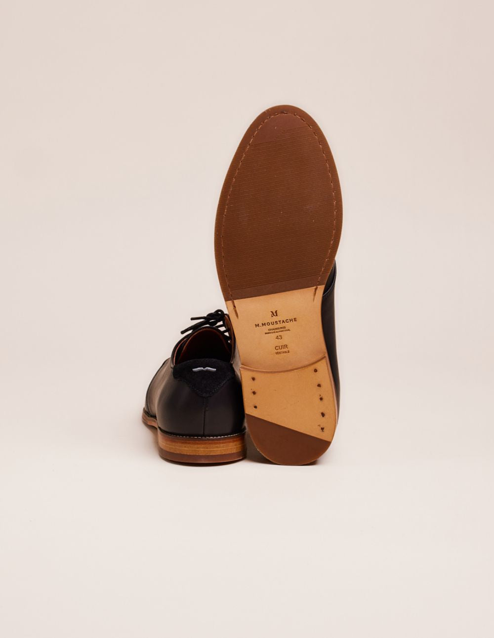 Derbies Alphonse - Cuir noir et mouchété
