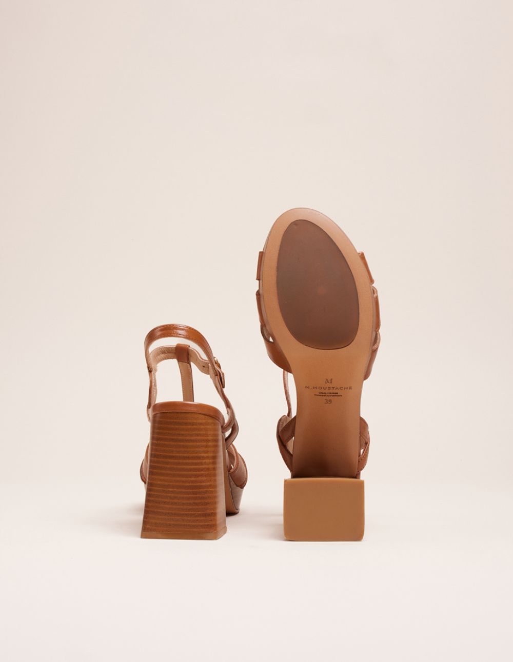 Blandine tall sandals - Cuir boisé