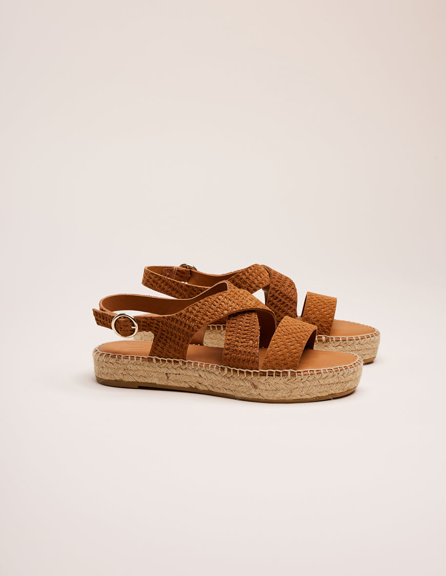 Espadrilles Chantal - Embossed amber tresses suede