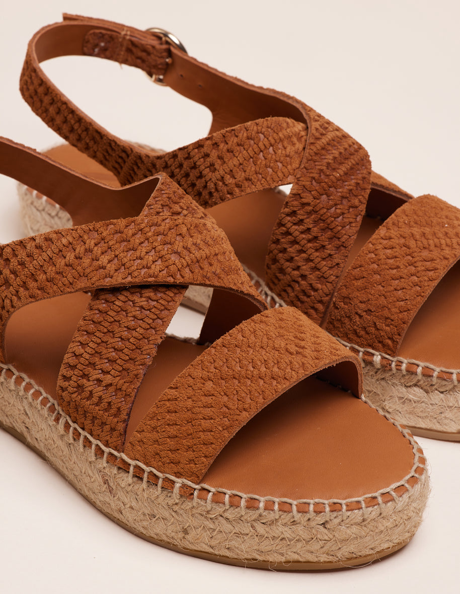 Espadrilles Chantal - Embossed amber tresses suede