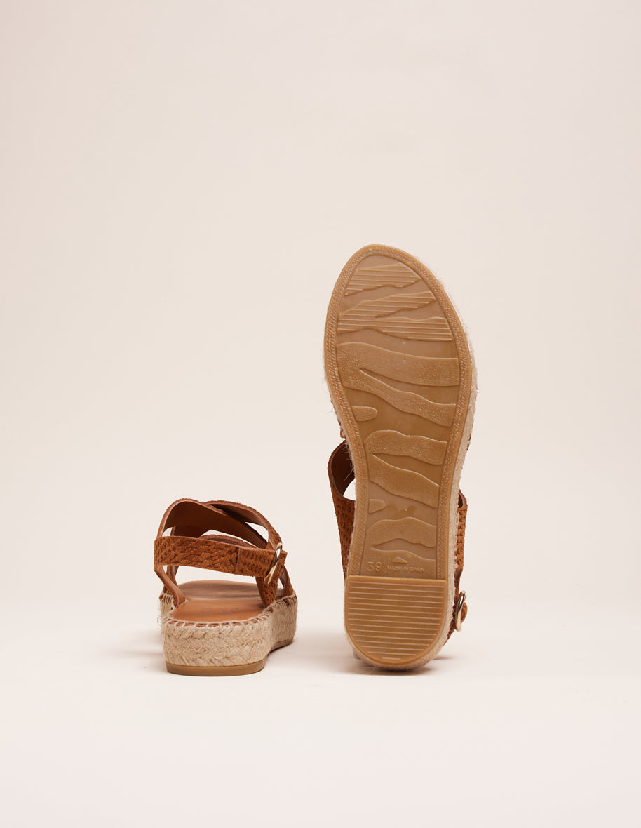 Espadrilles Chantal - Embossed amber tresses suede