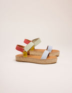 Espadrilles Flore - Coral suède ciel jaune