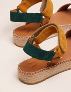 Floral Espadrilles - Brown sapin suede