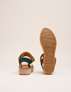 Floral Espadrilles - Brown sapin suede