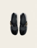 Escarpins Amari - Cuir plissé verni noir