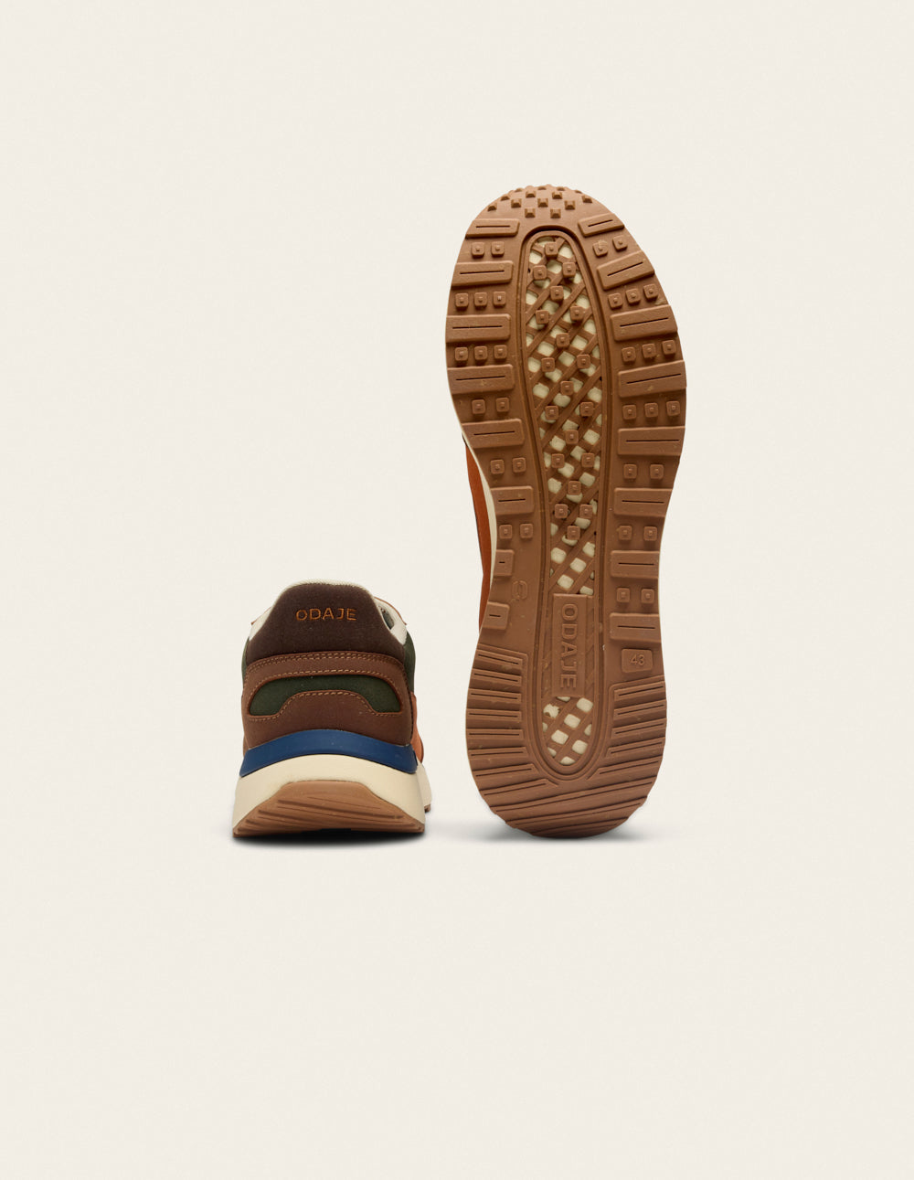 Baskets basses Anael - Marron kaki écru