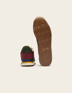 Baskets basses André - Kaki bordeaux moutarde