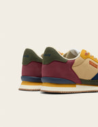 Baskets basses André - Kaki bordeaux moutarde