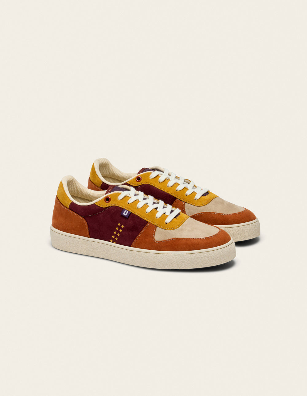 Baskets basses Arthur - Brique taupe moutarde