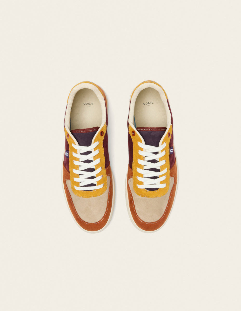 Baskets basses Arthur - Brique taupe moutarde