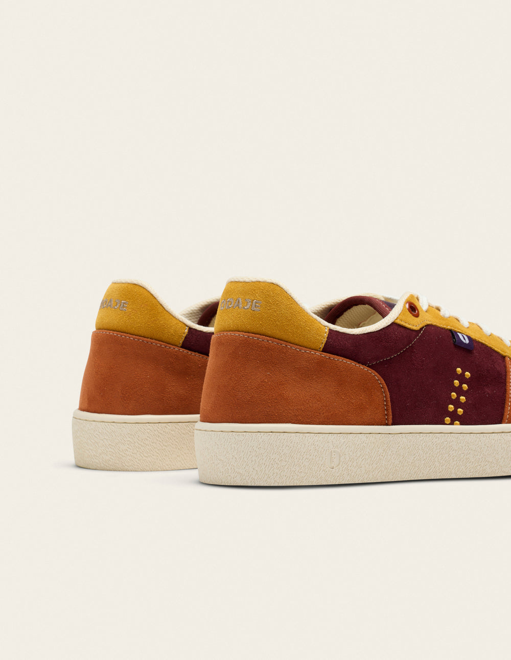 Baskets basses Arthur - Brique taupe moutarde