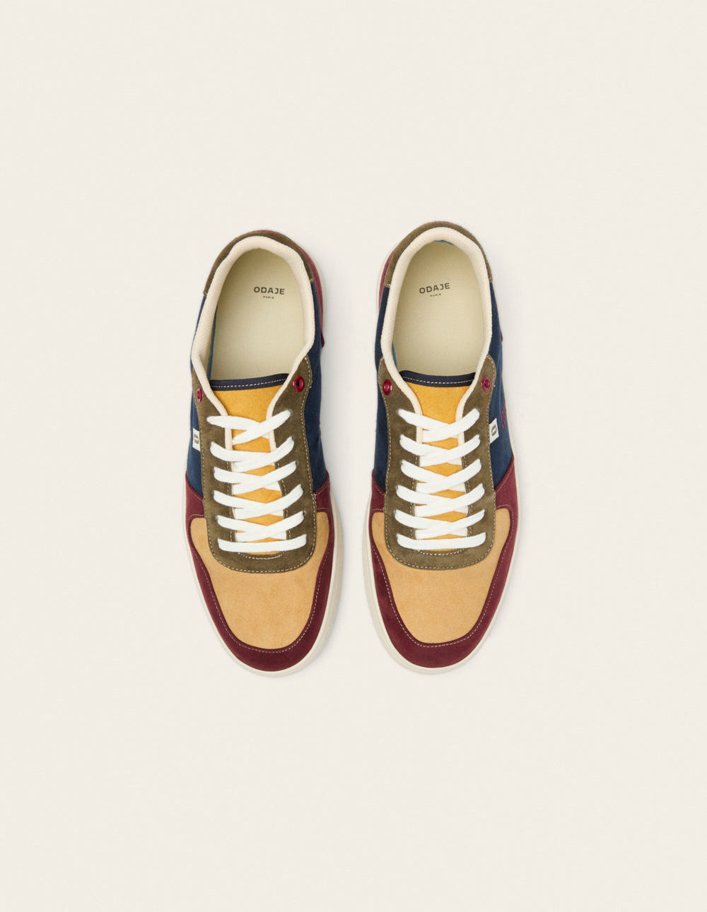Baskets basses Arthur - Pourpre beige kaki