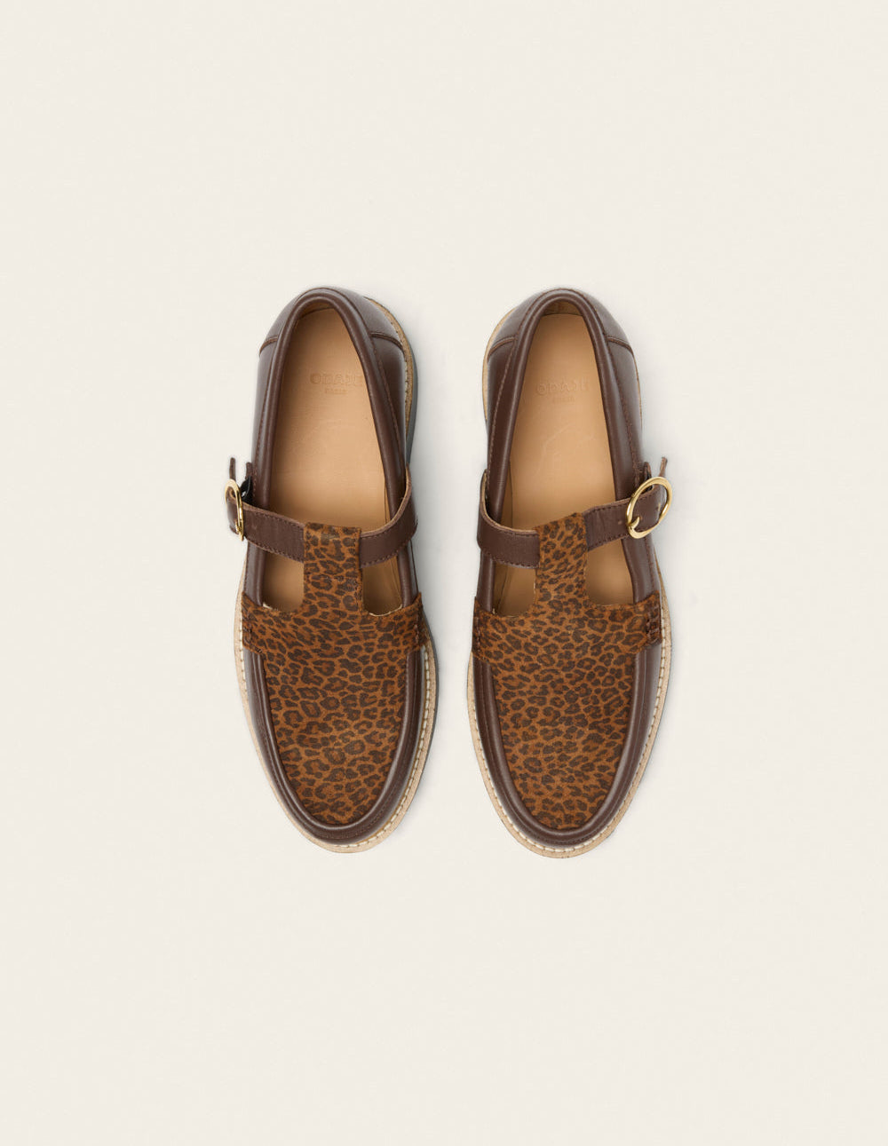 Derbies Carmen - Brown and Leopard Cuir