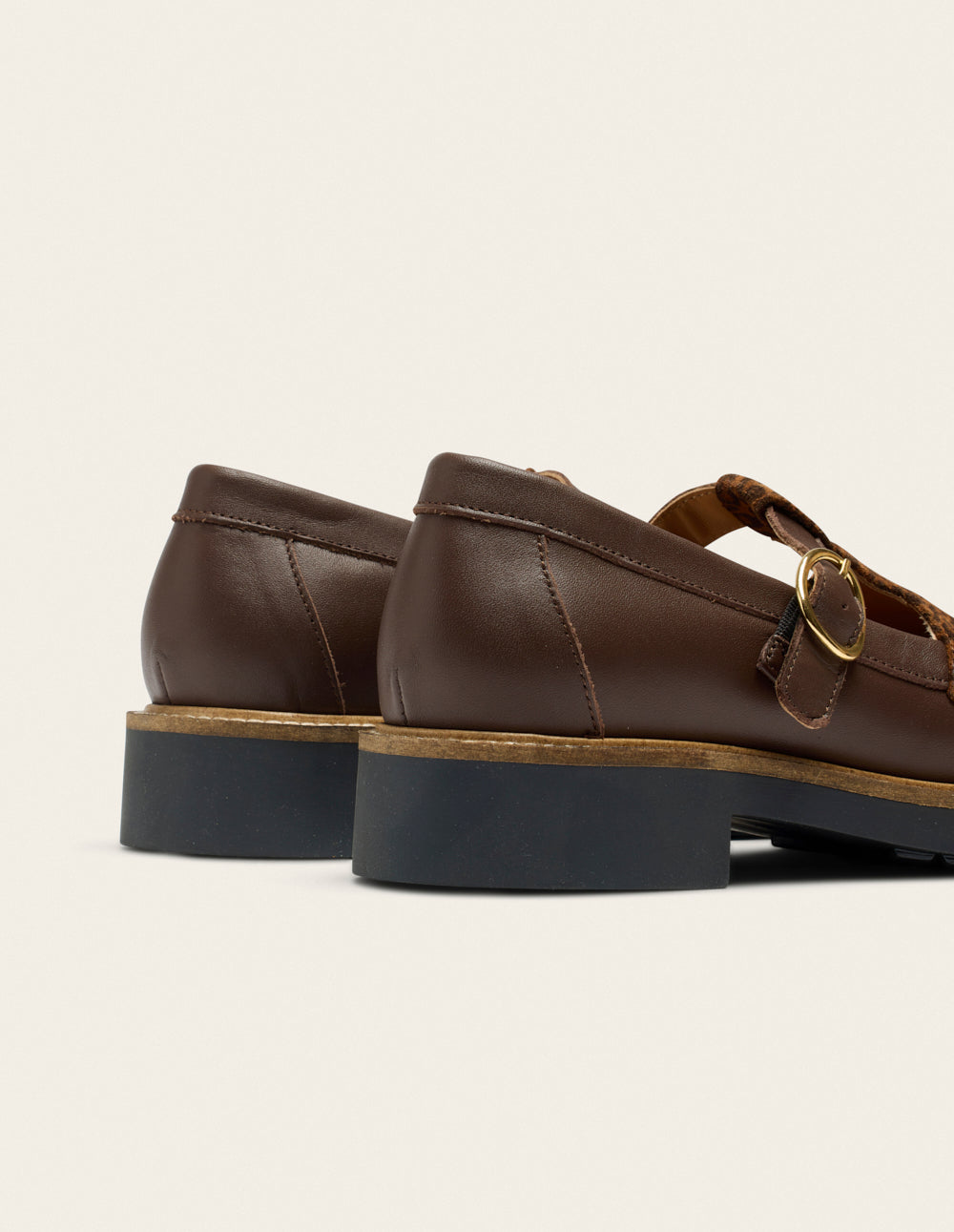 Derbies Carmen - Brown and Leopard Cuir