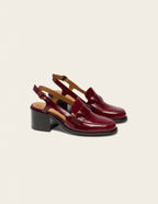Escarpins Elyra - Cuir plissé verni bordeaux