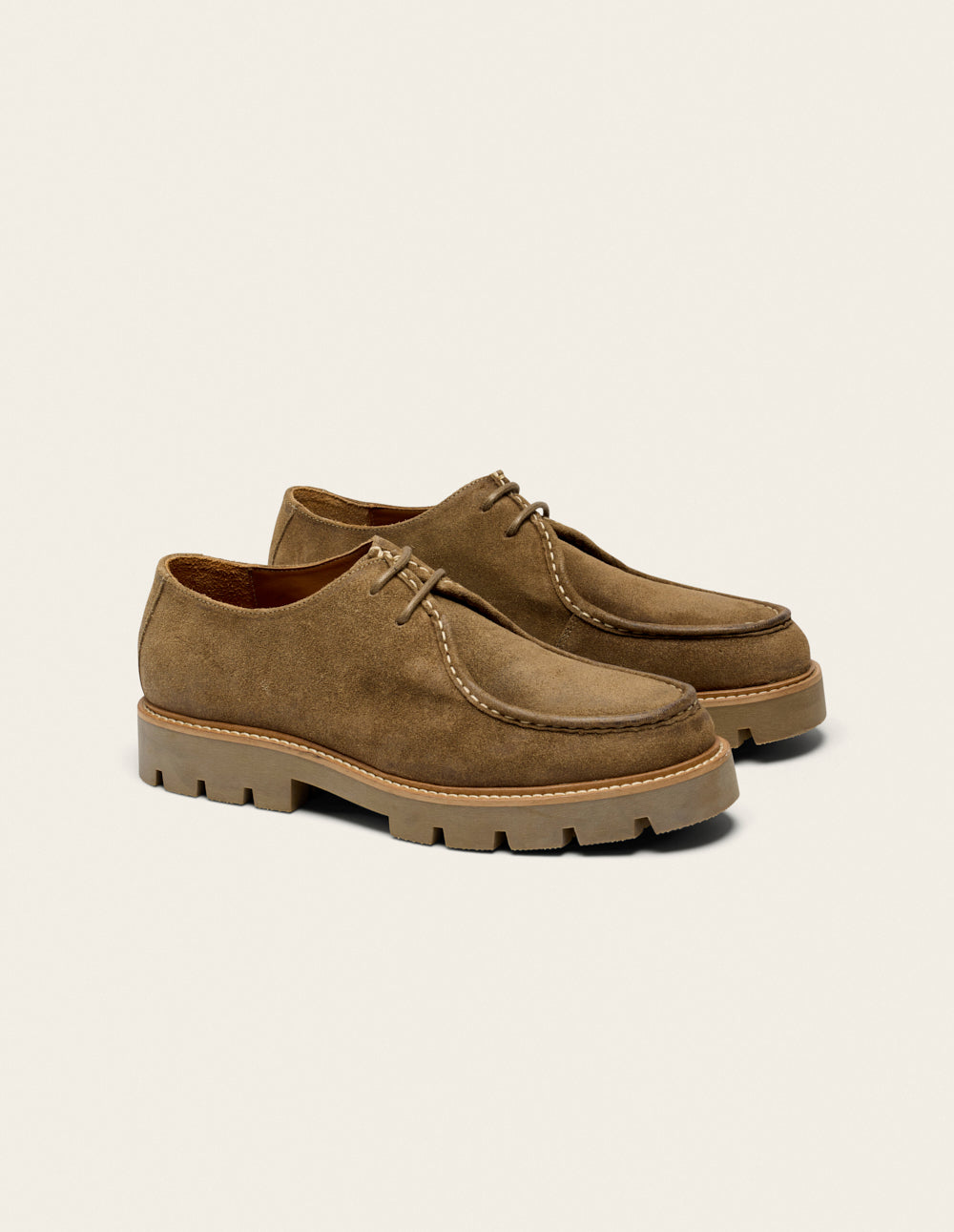 Derbies Gontran - Huilé taupe suède