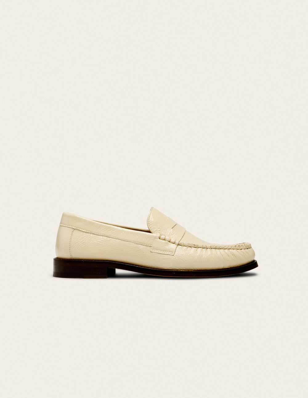 Halley loafers - Cuir plissé verni ecru