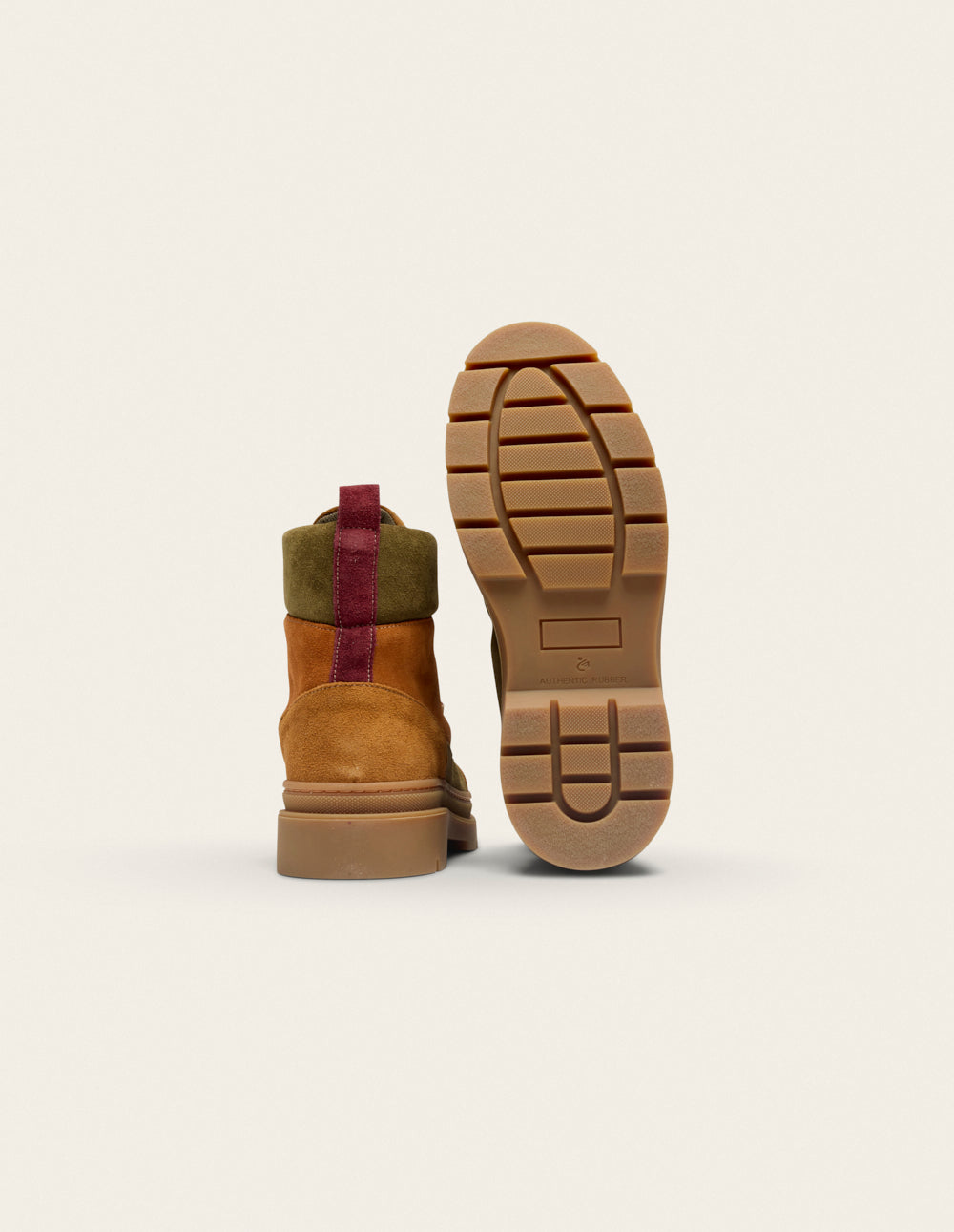 Joelle laced ankle boots - Suede and velours brown burgundy