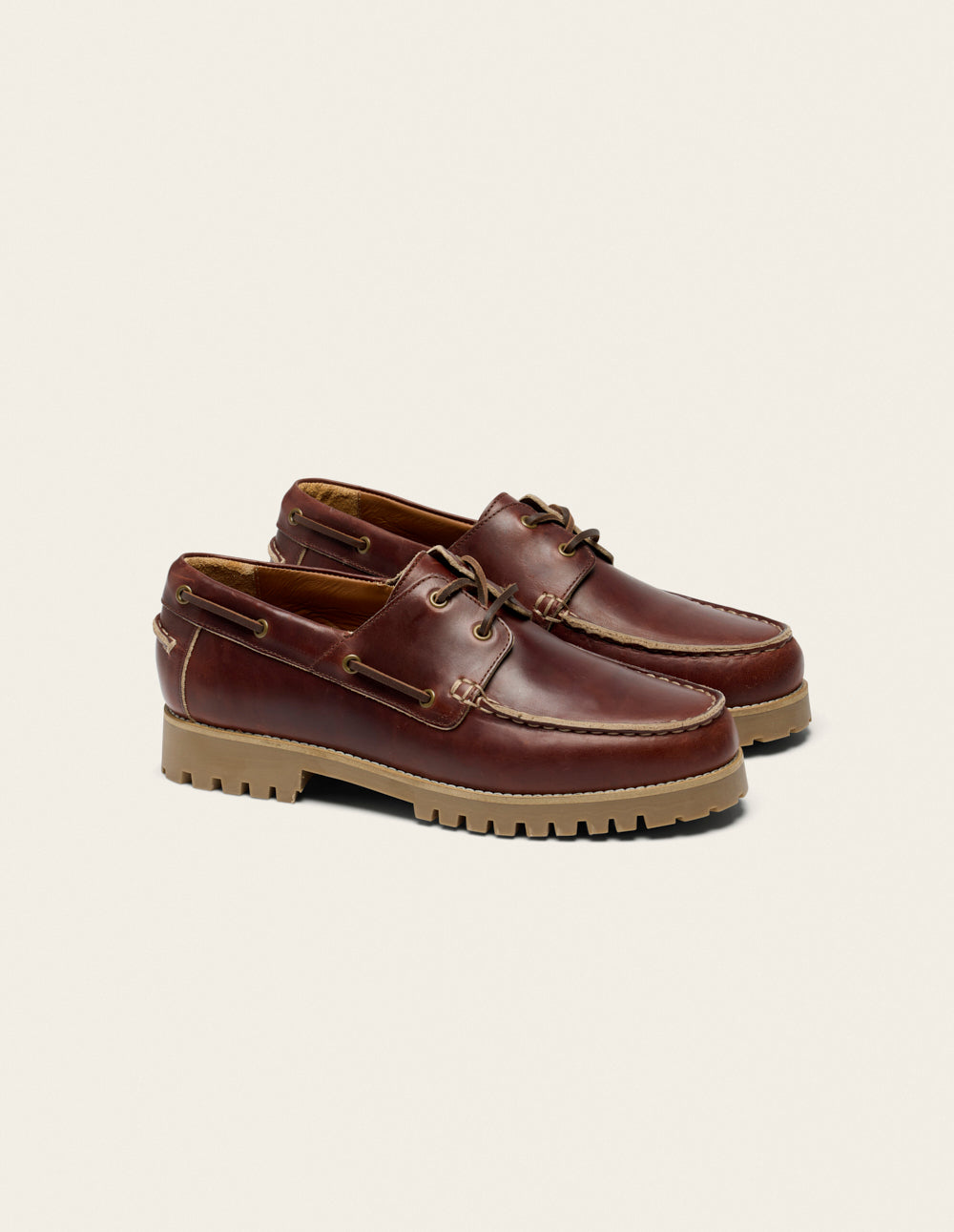 Chaussures Bateau Tom - Cuir marron foncé