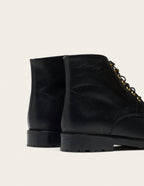 Lucienne laced ankle boots - Cuir Grainé Noir œillets