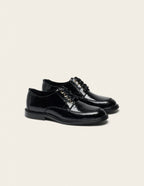 Derbies Luvi - Cuir python verni noir