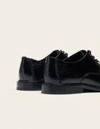 Derbies Luvi - Cuir python verni noir