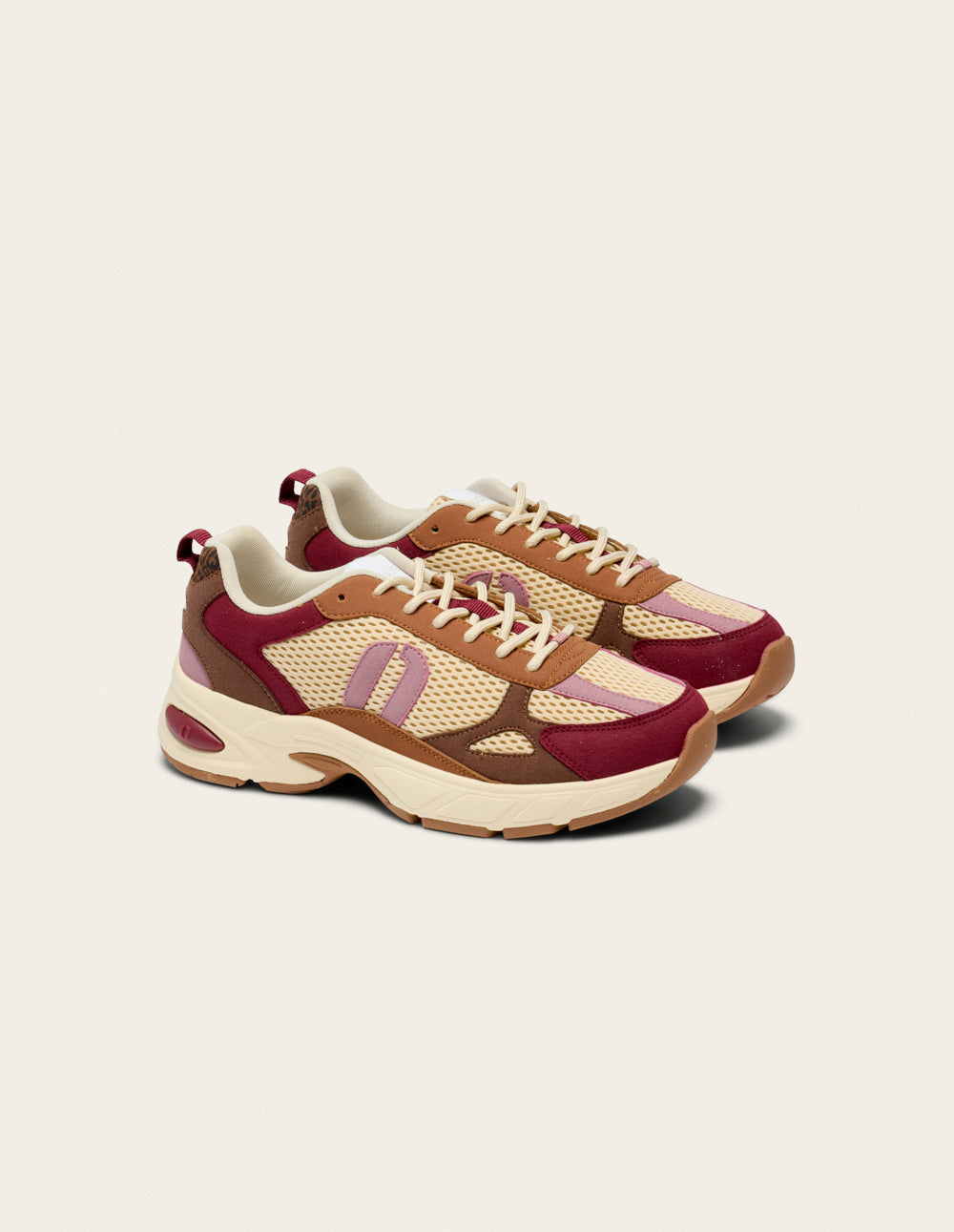 Baskets basses Maé - Bordeaux beige rose