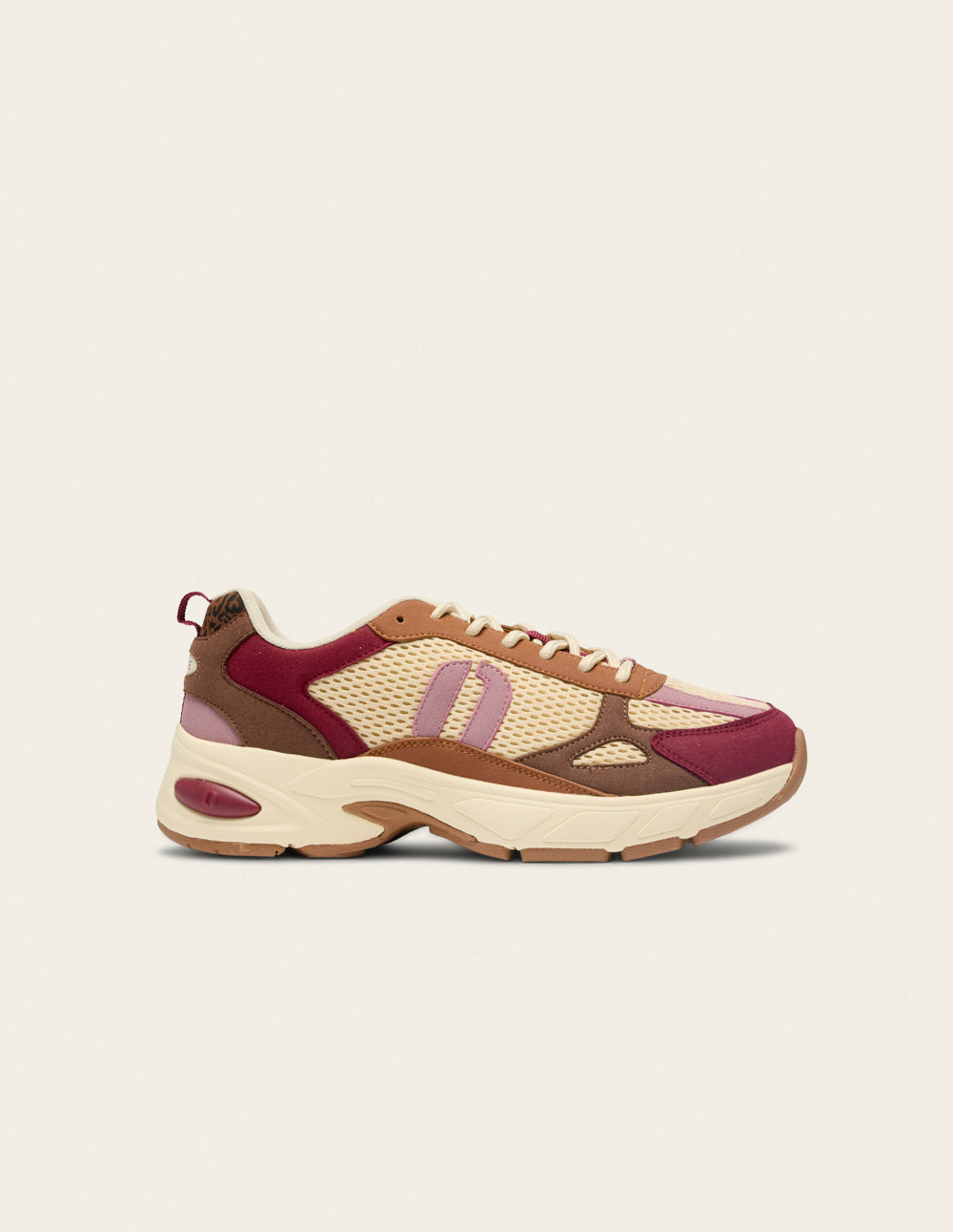 Baskets basses Maé - Bordeaux beige rose