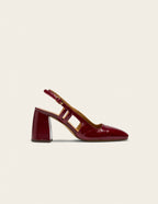 Escarpins Marcie - Cuir plissé verni bordeaux