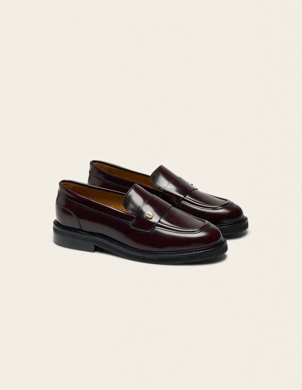 Marjorie loafers - Cuir box burgundy