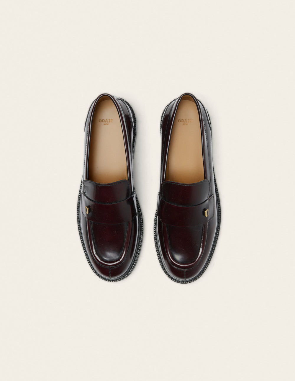 Marjorie loafers - Cuir box burgundy