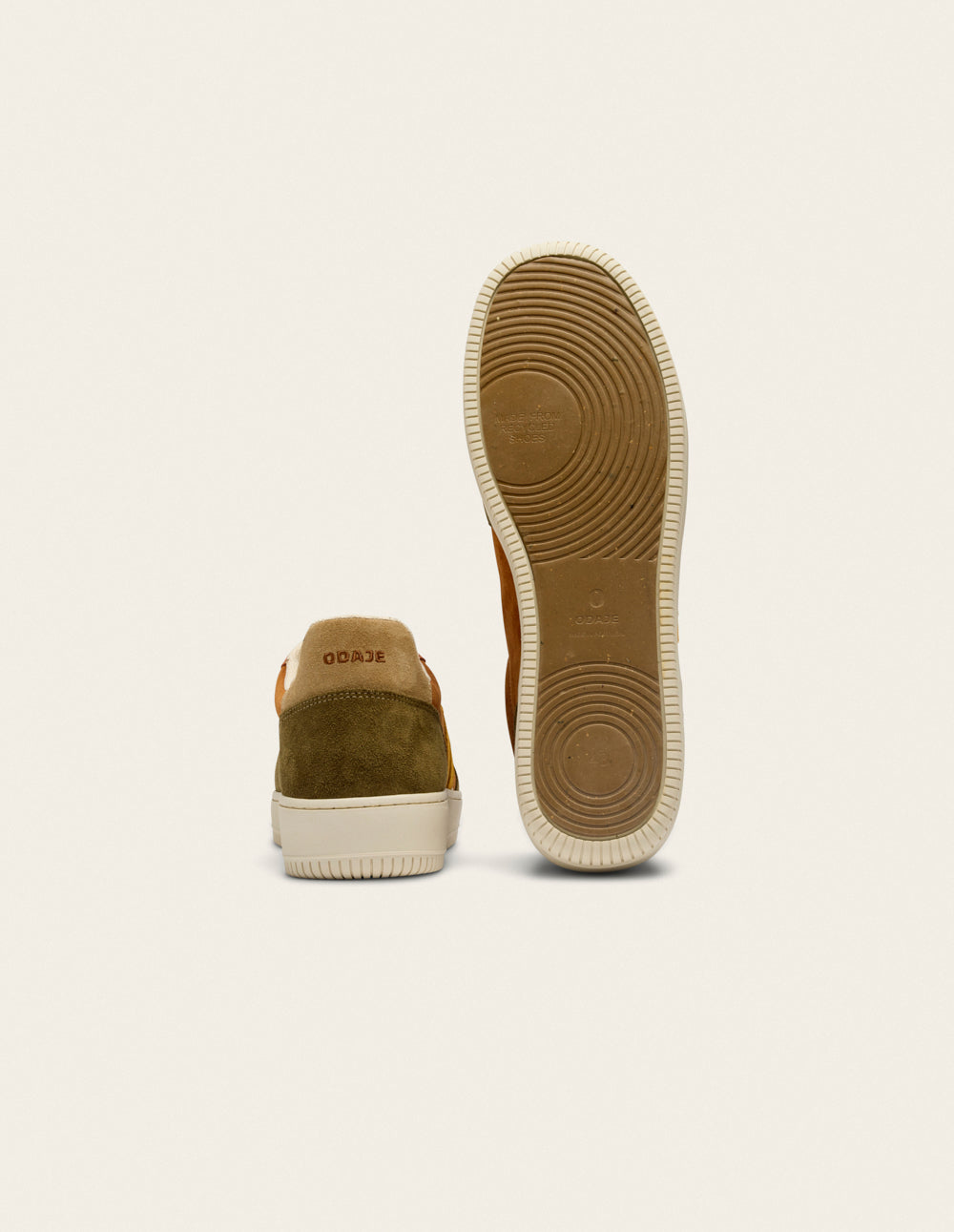 Baskets basses Matthieu - Kaki beige brique