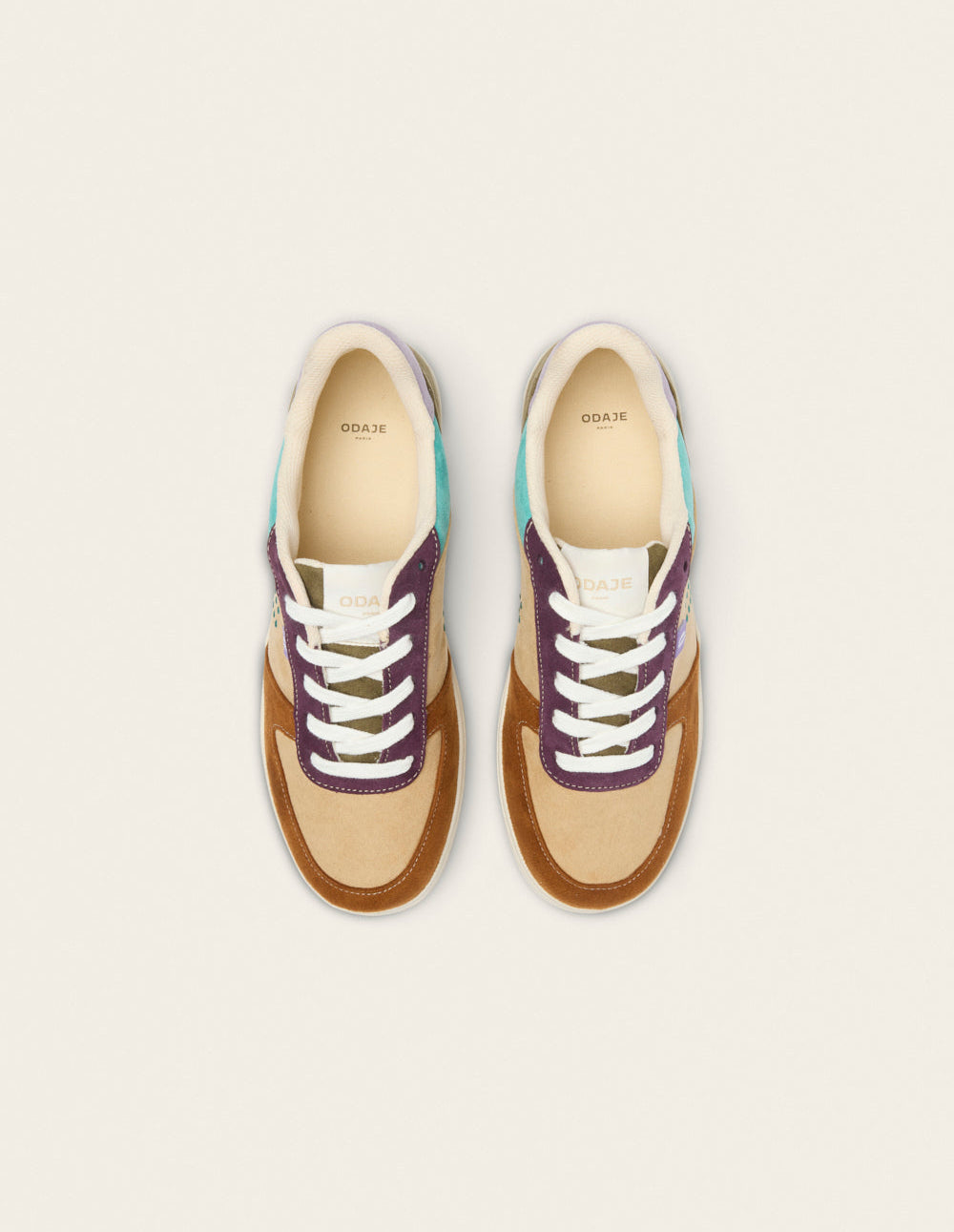 Baskets basses Maxence F - Brown beige prune