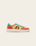 Baskets basses Nora - Brique beige turquoise