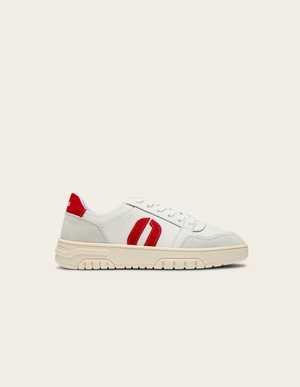 Baskets basses Nora - Gris clair blanc rouge