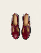 Derbies Romane - Cuir plissé verni burgundy
