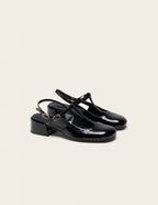 Escarpins Ryla - Cuir plissé noir