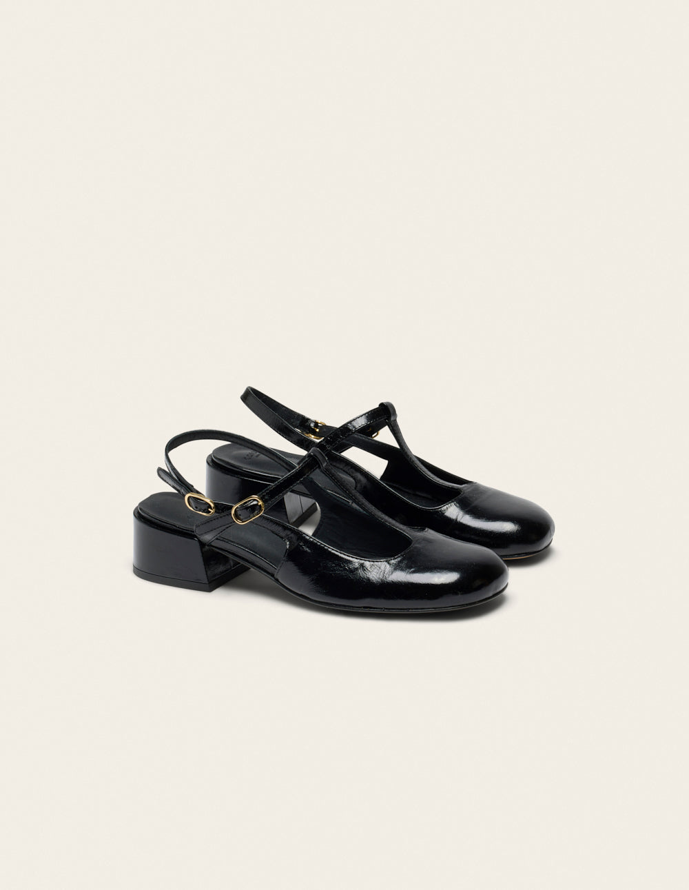Escarpins Ryla - Cuir plissé noir