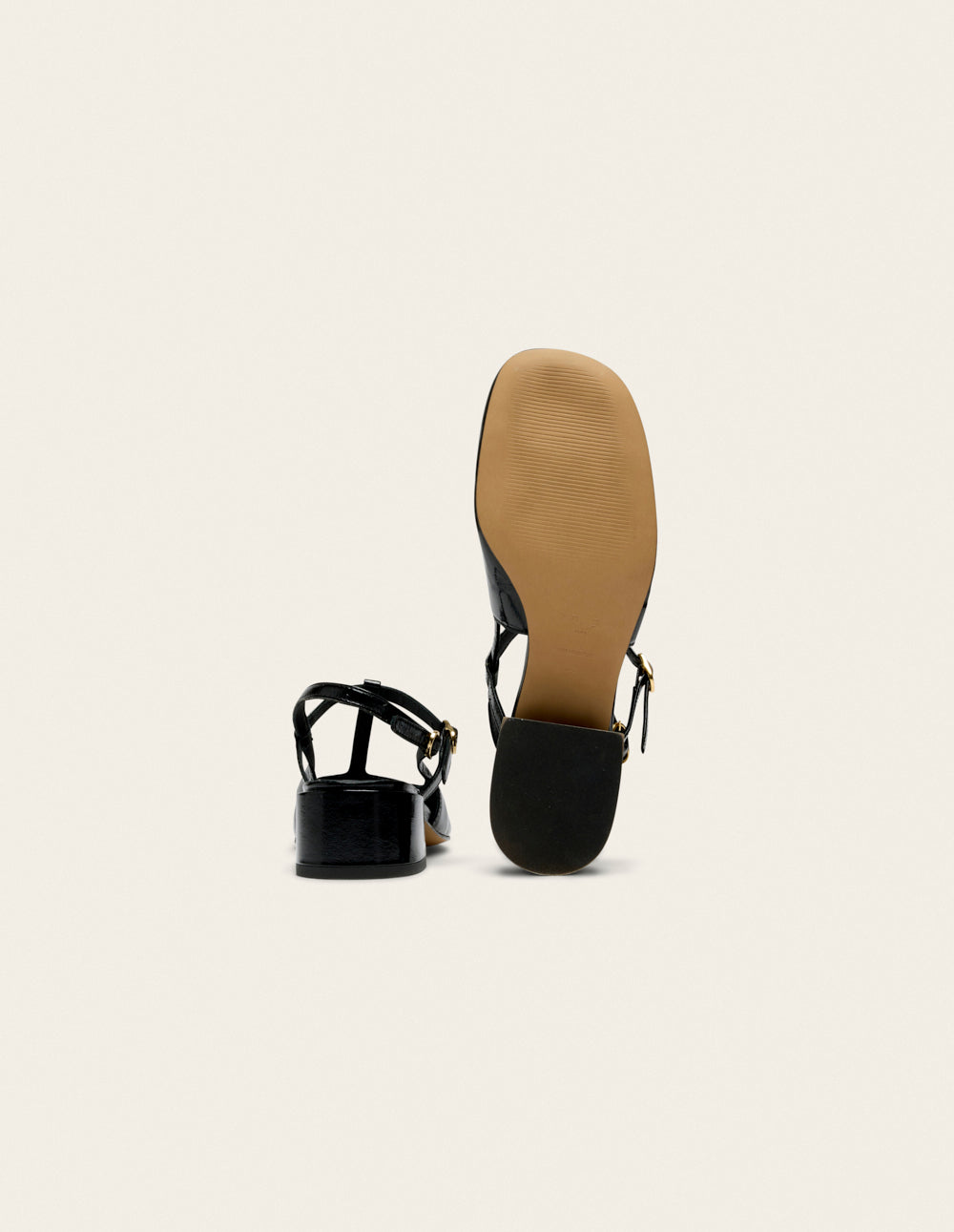 Escarpins Ryla - Cuir plissé noir